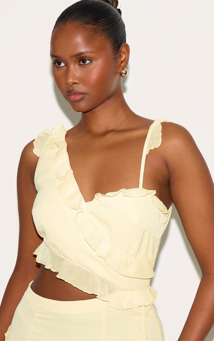 Butter Cream Chiffon Frill Cut Out Maxi Dress Product Image