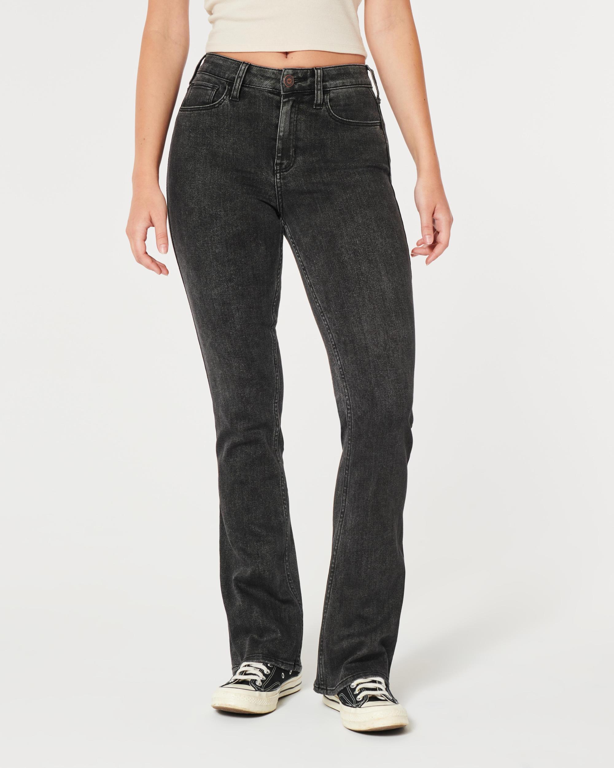 Curvy Mid-Rise Washed Black Boot Jeans Product Image