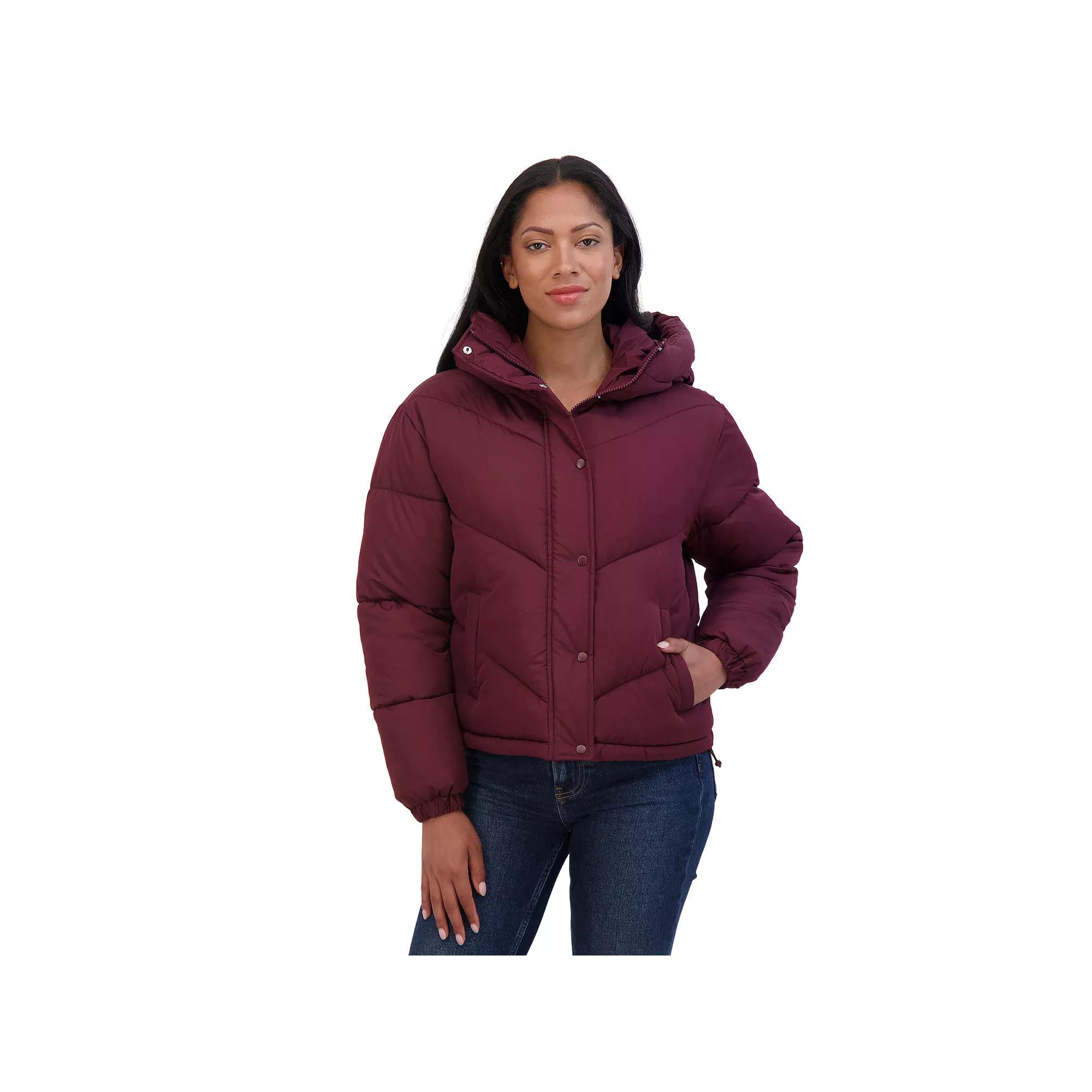 Juniors' Sebby Short Puffer Jacket, Women's, Size: Large, Gray Product Image