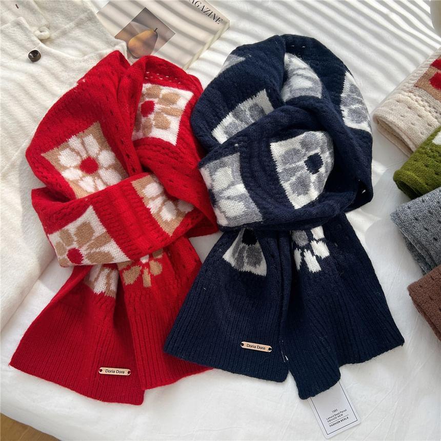 Floral Knit Scarf Product Image
