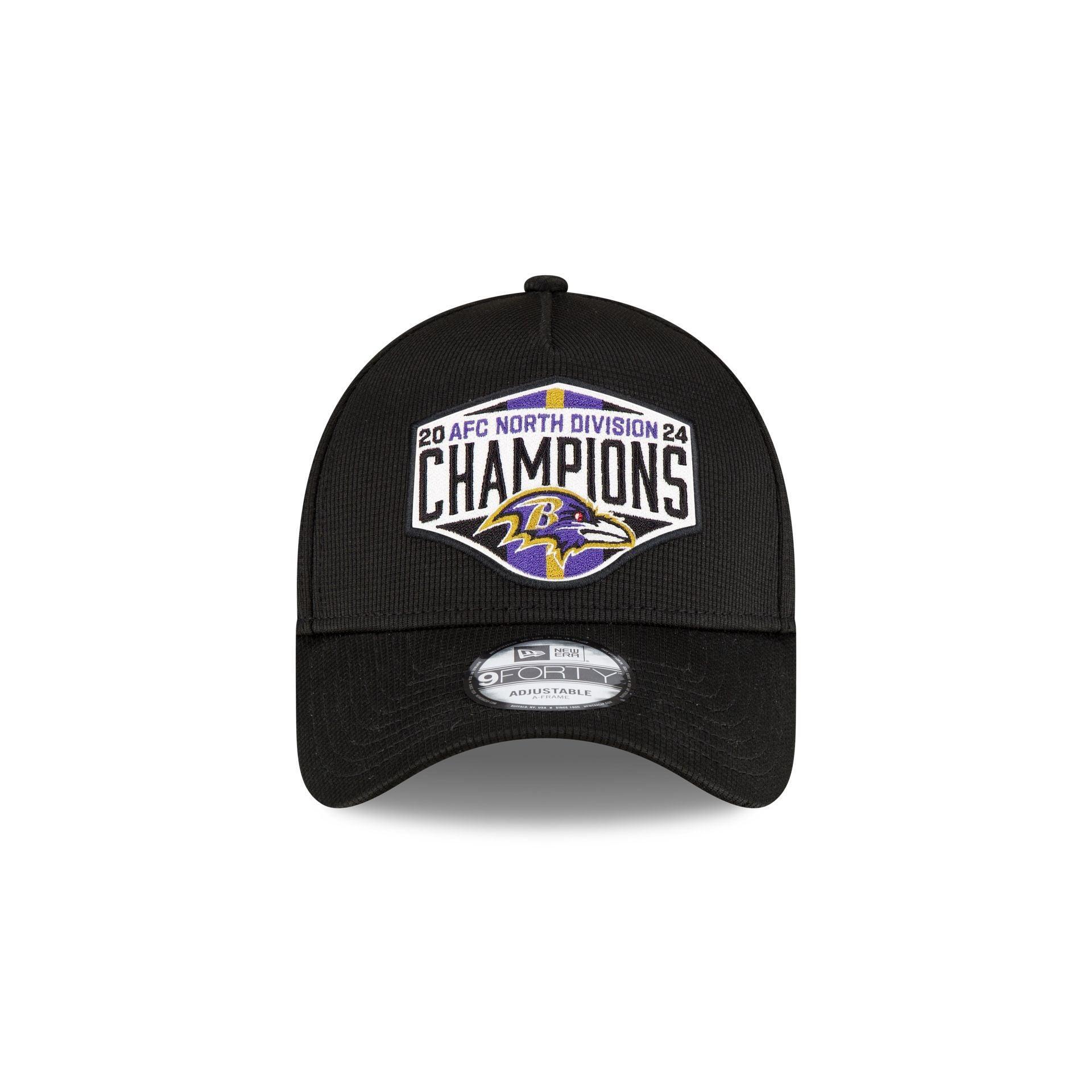 Baltimore Ravens 2024 Division Champion Locker Room 9FORTY A-Frame Snapback Hat Male Product Image