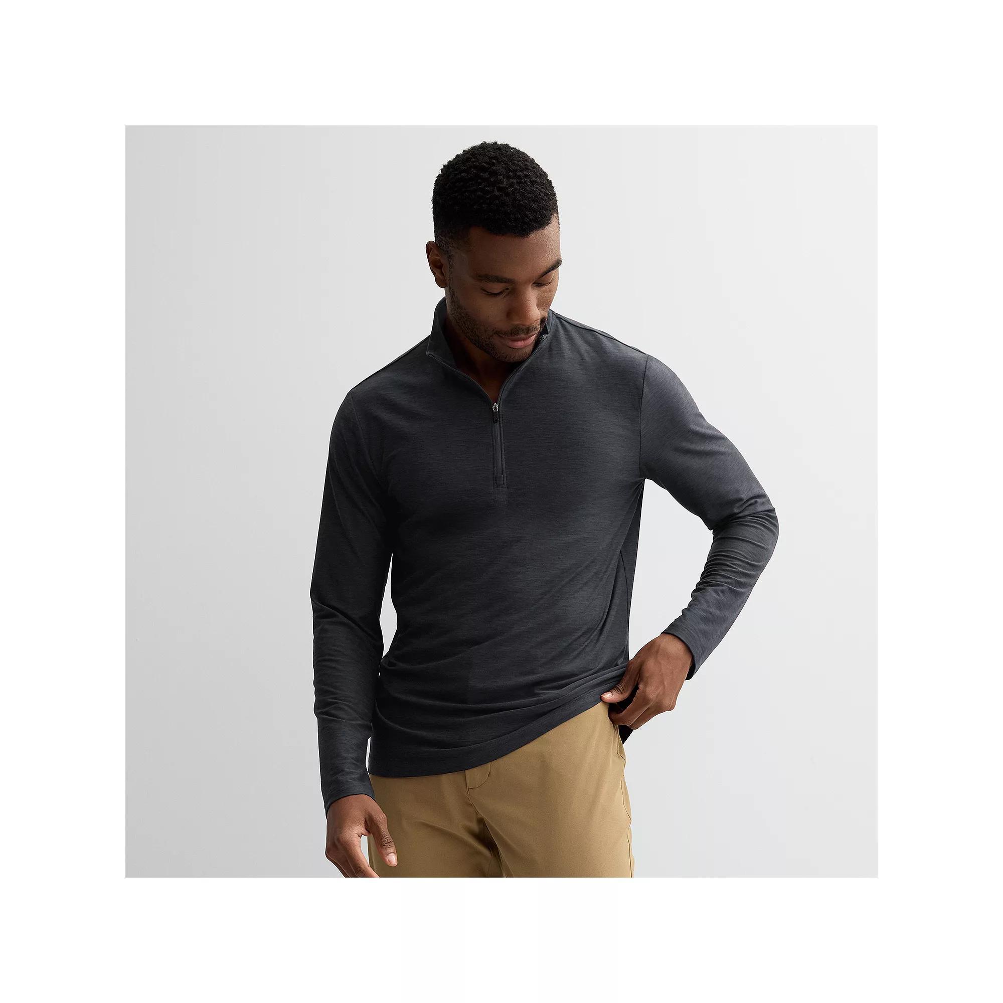 Men's FLX Luxury Soft Wander 1/4 Zip Up Pullover, Size: XXL, Black Coal Product Image