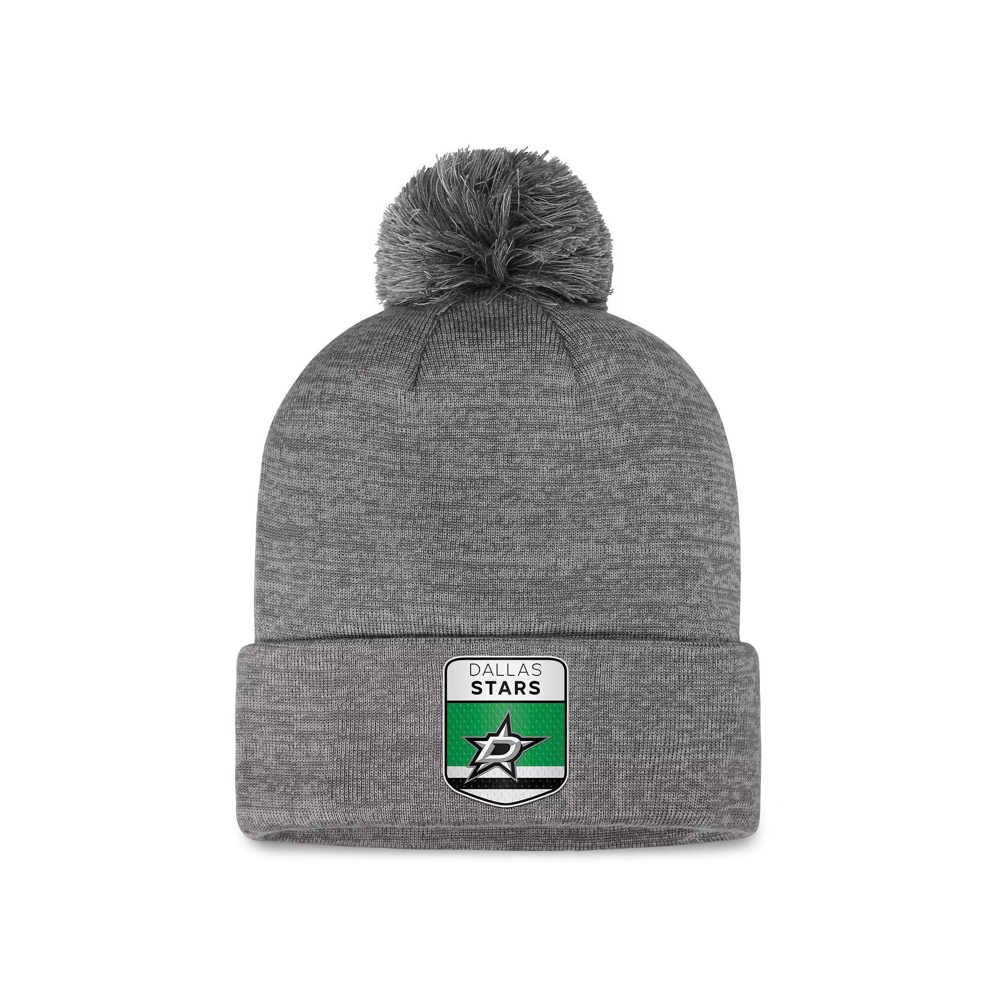 Men's Fanatics Branded  Gray San Jose Sharks Authentic Pro Home Ice Cuffed Knit Hat with Pom, Sks Grey Product Image