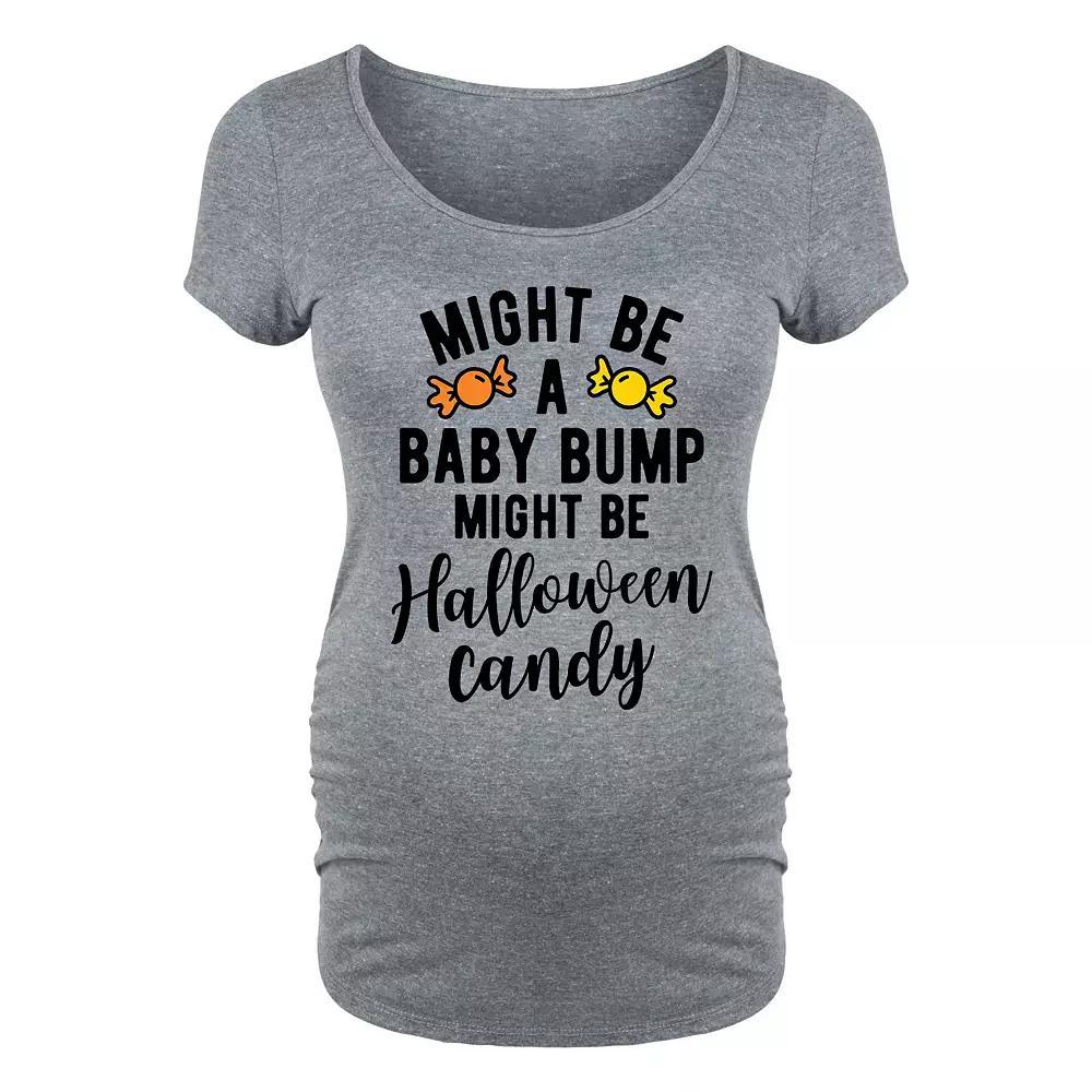 Maternity Might Be Halloween Candy Halloween Graphic Tee, Women's, Size: Medium-Mat, Gray Product Image