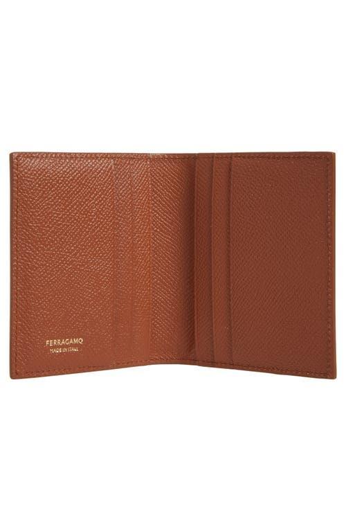 FERRAGAMO Double Gancio Tall Leather Wallet In New Cognac Product Image