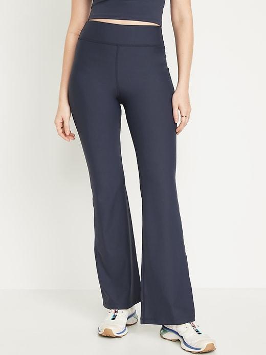 Extra High-Waisted PowerSoft Rib Flare Leggings Product Image