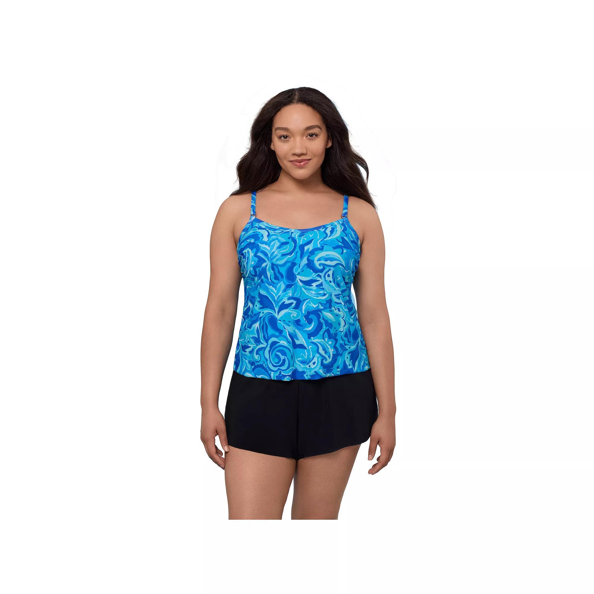 Women's Trimshaper Farrah Romper Swim Suit, Size: 18, Paisley Product Image