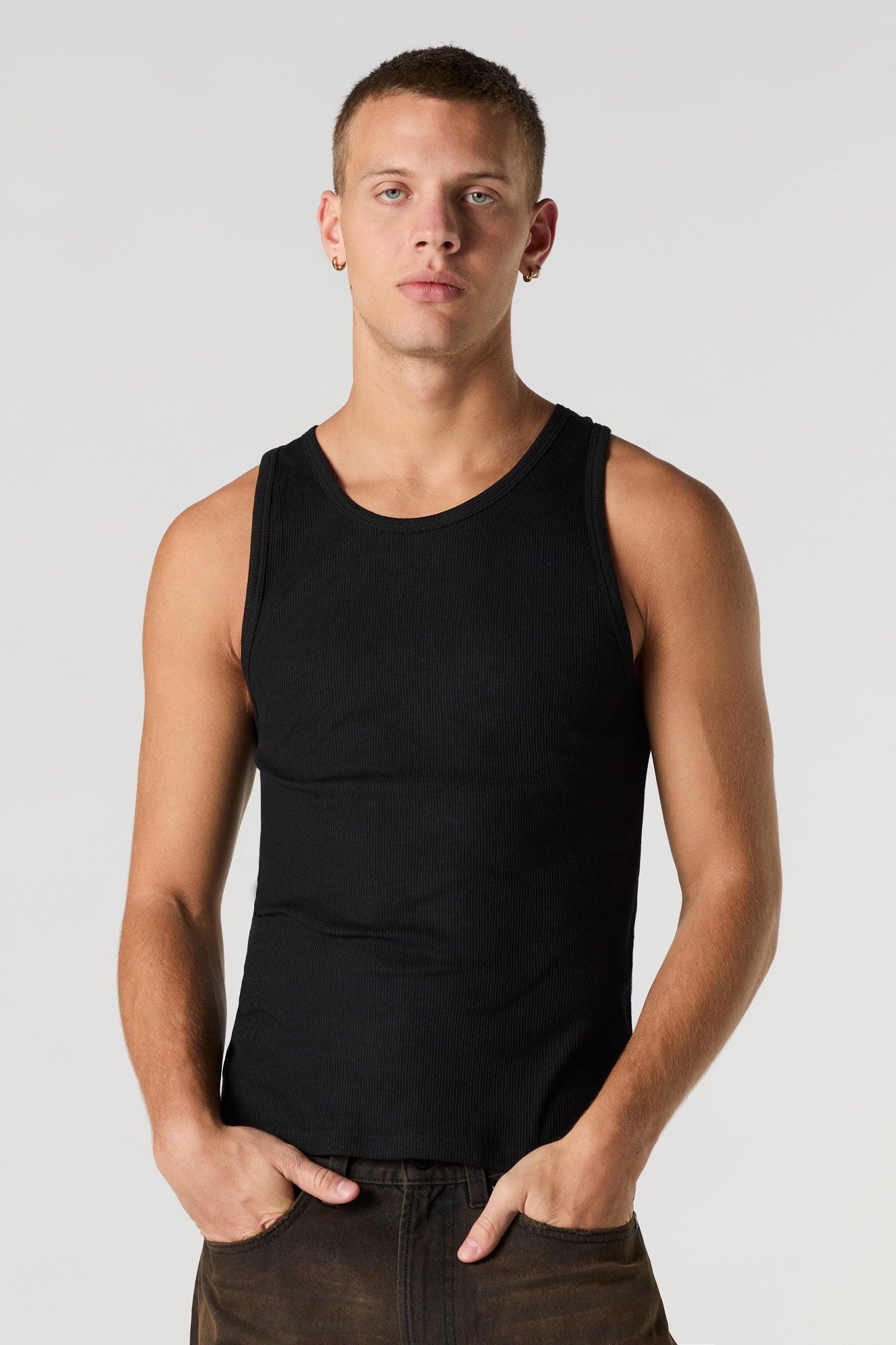 Solid Ribbed Tank Male Product Image