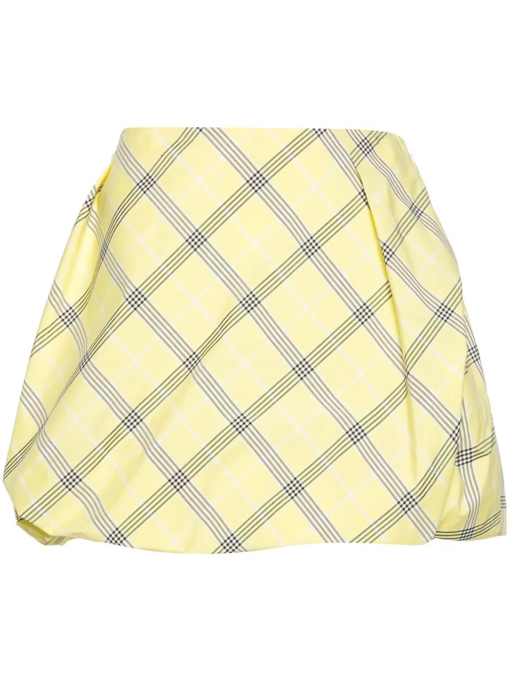 MSGM Check-pattern Skirt In Yellow Product Image
