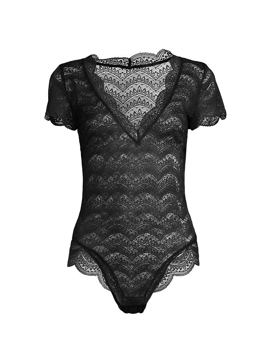 Womens Karma Scalloped Lace Bodysuit Product Image