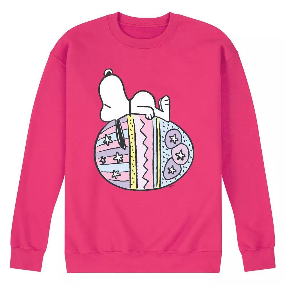 Men's Peanuts Snoopy Easter Egg Fleece Sweatshirt, Size: XXL, Black Product Image