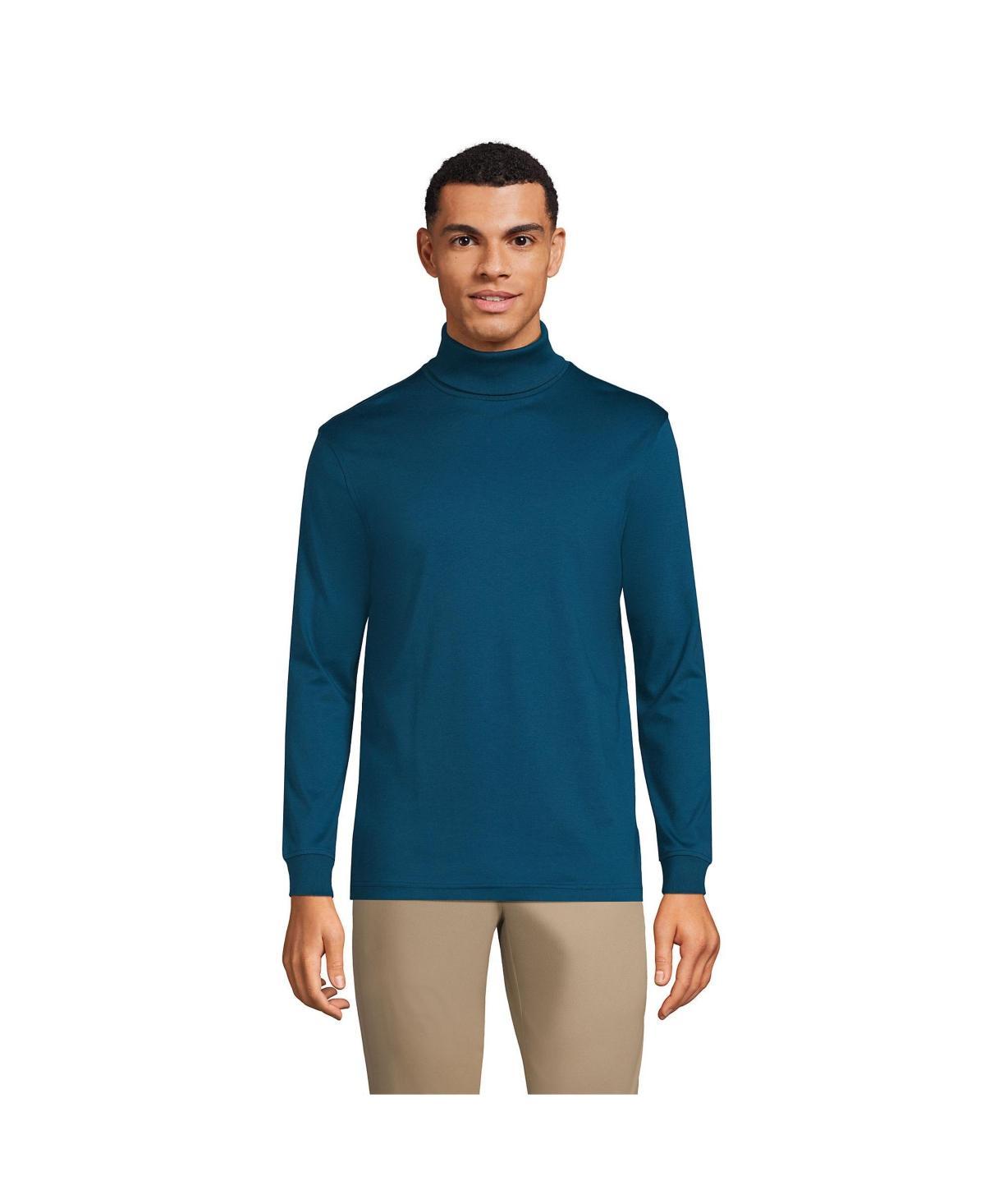 Big & Tall Lands' End Super Soft Supima Turtleneck, Men's, Size: Medium Tall, Radiant Blue Product Image