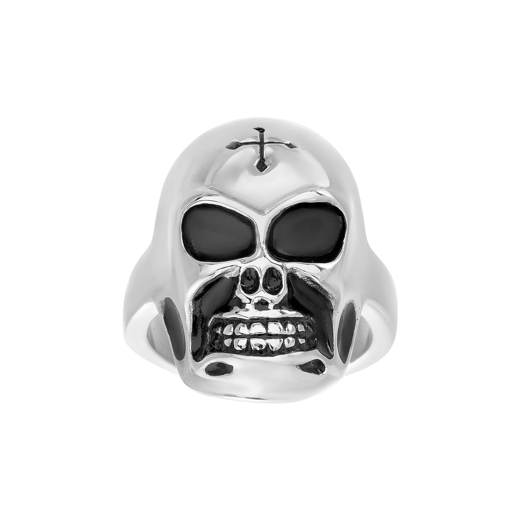 Mens Stainless Steel Skull Ring Silver Tone Product Image
