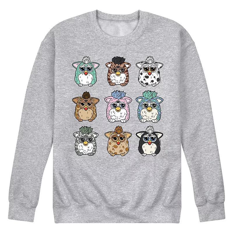 Mens Furby Grid Fleece Sweatshirt Pink Product Image