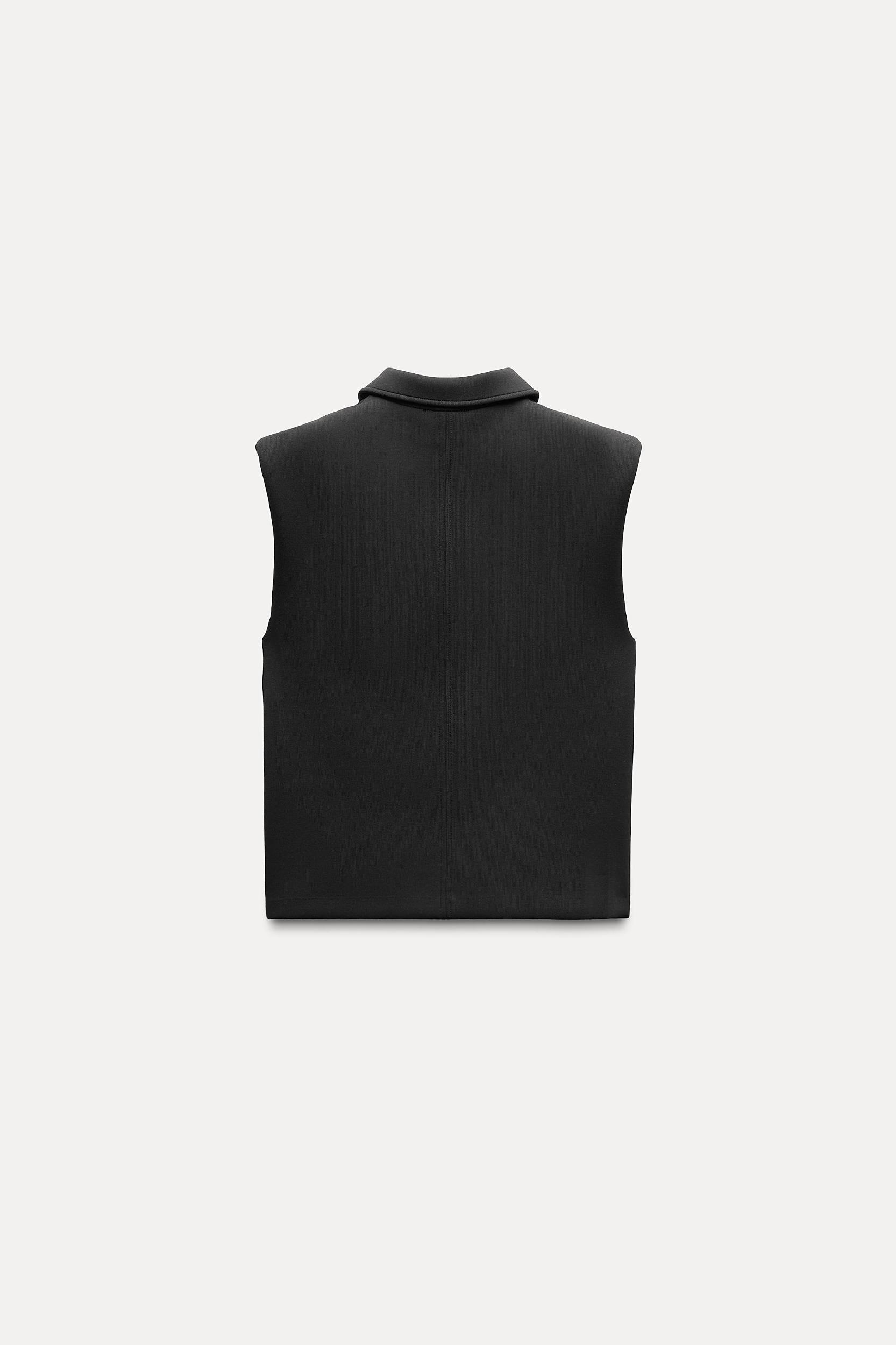 ZIPPERED SHOULDER PAD VEST Product Image