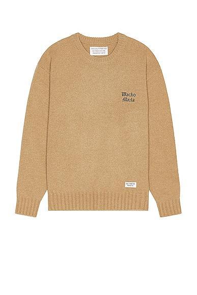 WACKO MARIA Classic Crew Neck Sweater in Brown Product Image