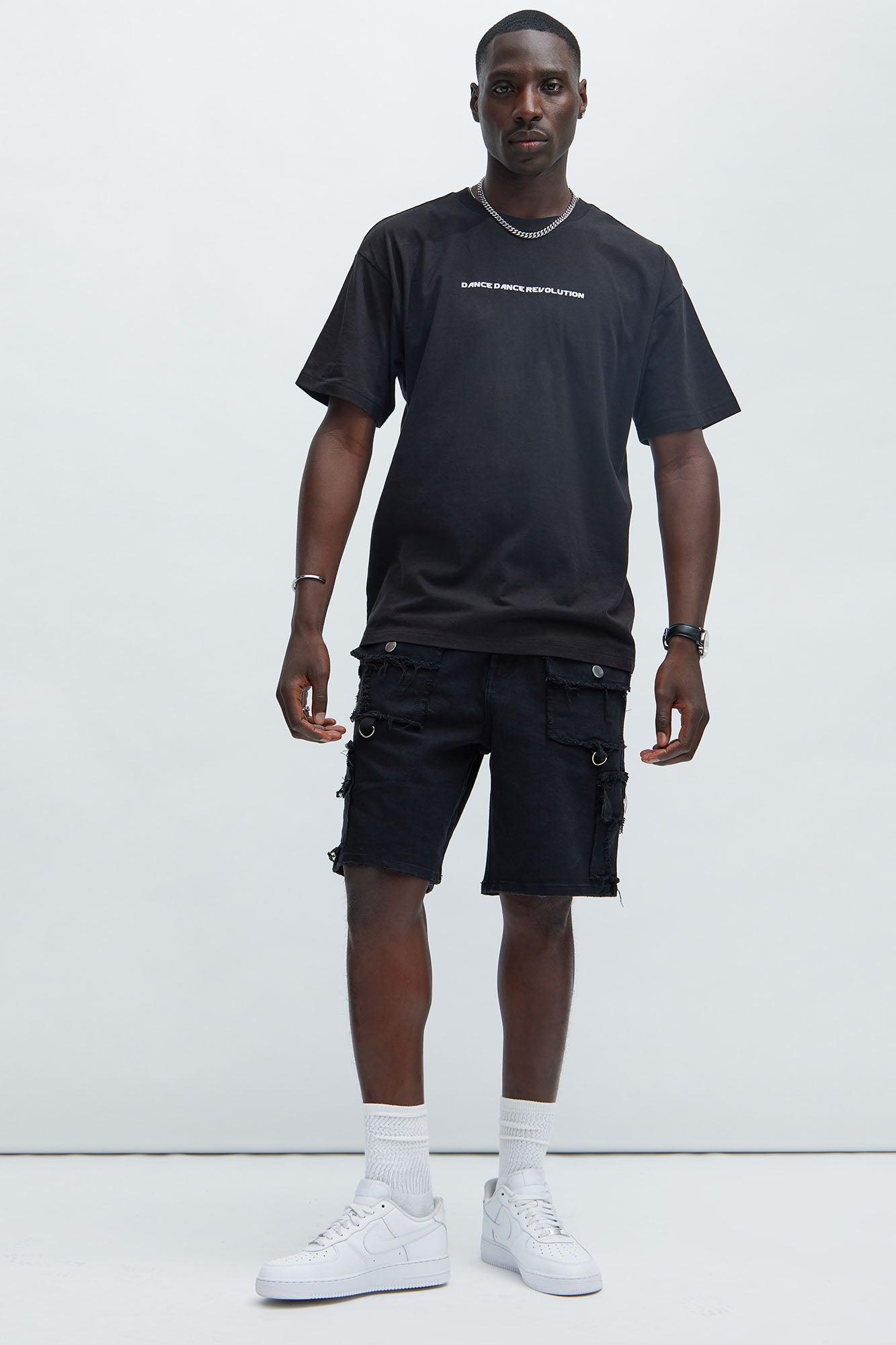 More Than Two Twill Cargo Shorts - Black Product Image