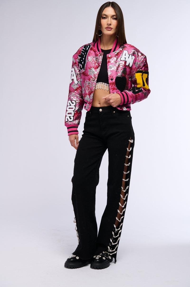 JACQUARD VARSITY BOMBER Product Image
