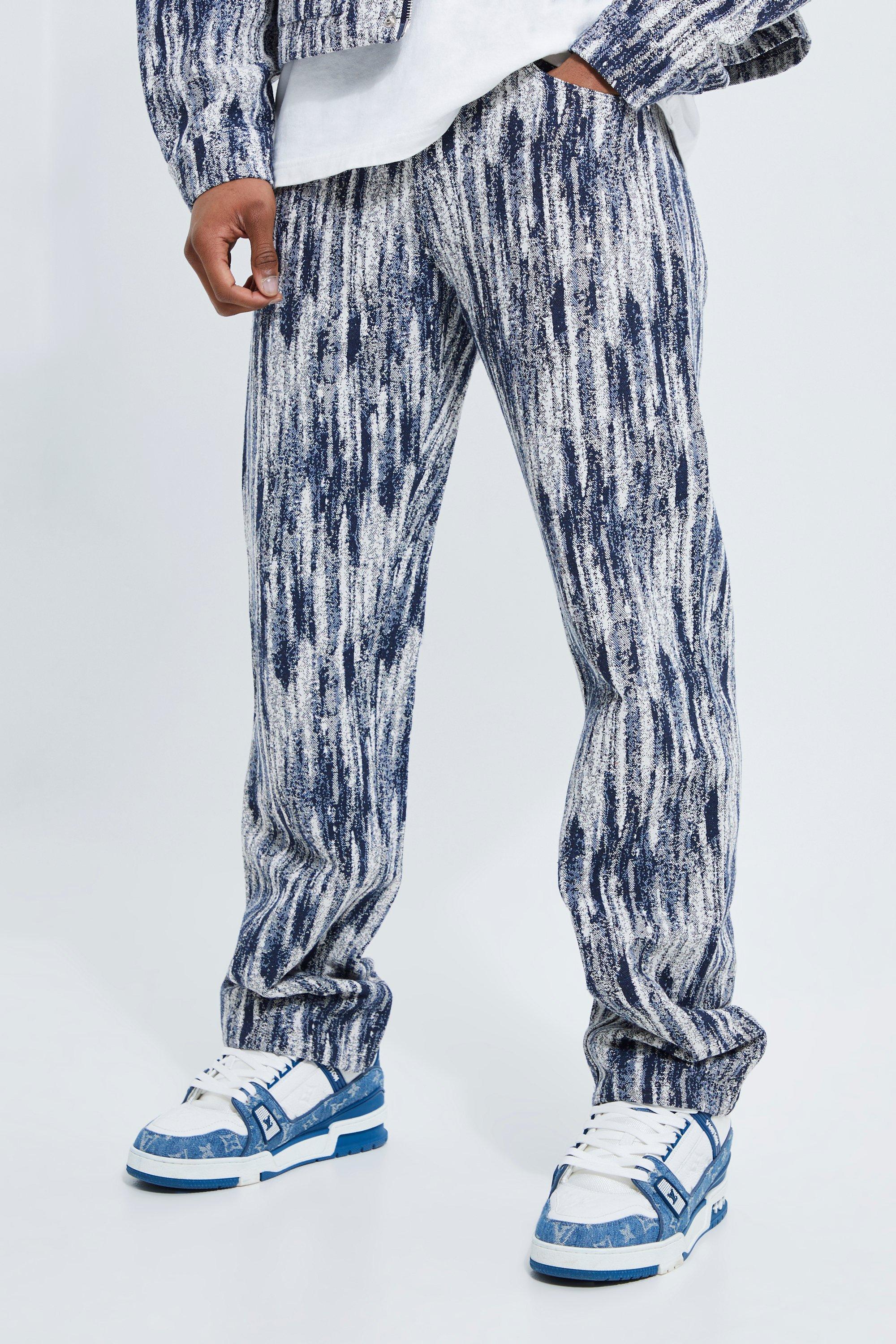 Mens Relaxed Rigid Fabric Jeans - Blue Product Image