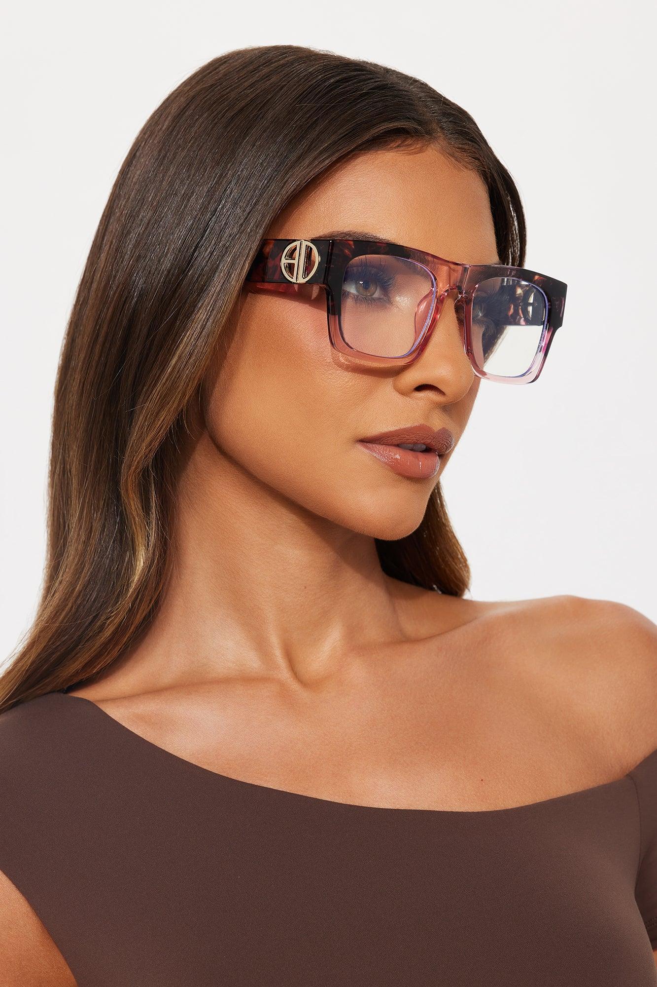 Post Me Clear Lens Square Sunglasses - Tortoise Female Product Image