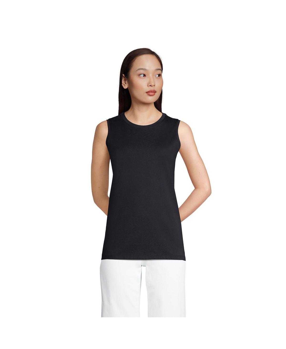 Petite Lands' End Power Performance Tunic Tank Top, Women's, Size: Medium Petite, White Product Image