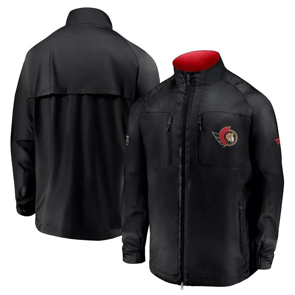Men's Fanatics Black Ottawa Senators Authentic Pro Locker Room Rink Raglan Full-Zip Jacket, Size: 3XL, Sen Black Product Image