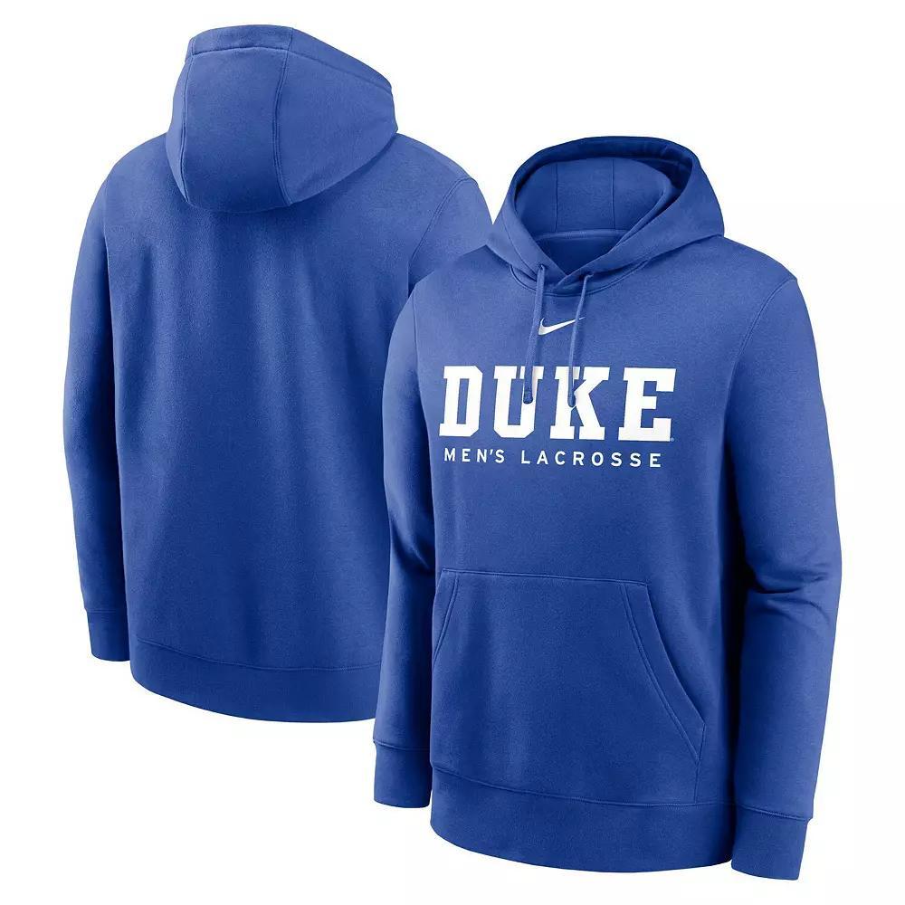 Men's Nike Royal Duke Blue Devils Lacrosse Stacked Fleece Pullover Hoodie, Size: 2XL Product Image