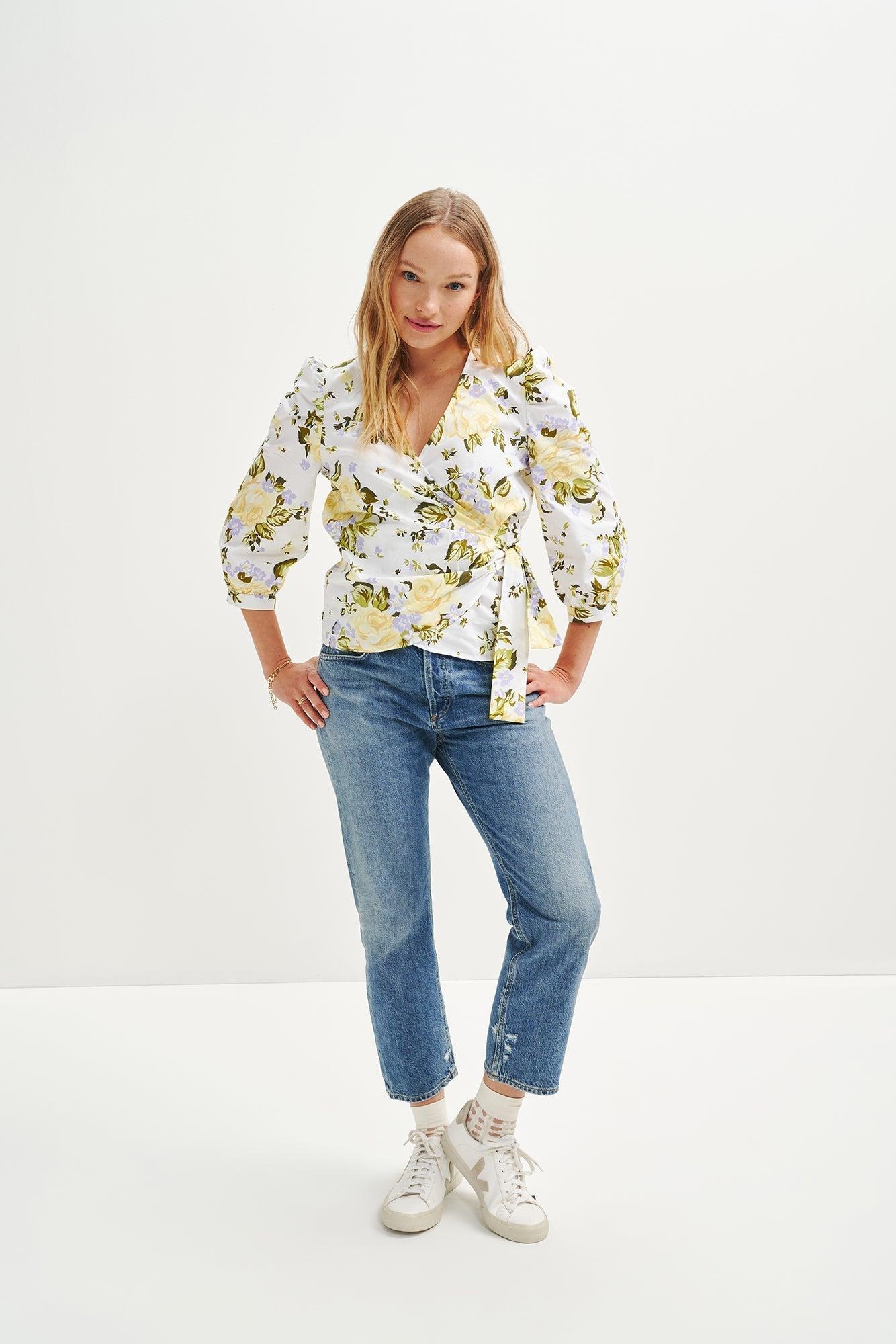 Linette Upcycled Cotton Blouse - Capri Floral - ReAmour Female Product Image