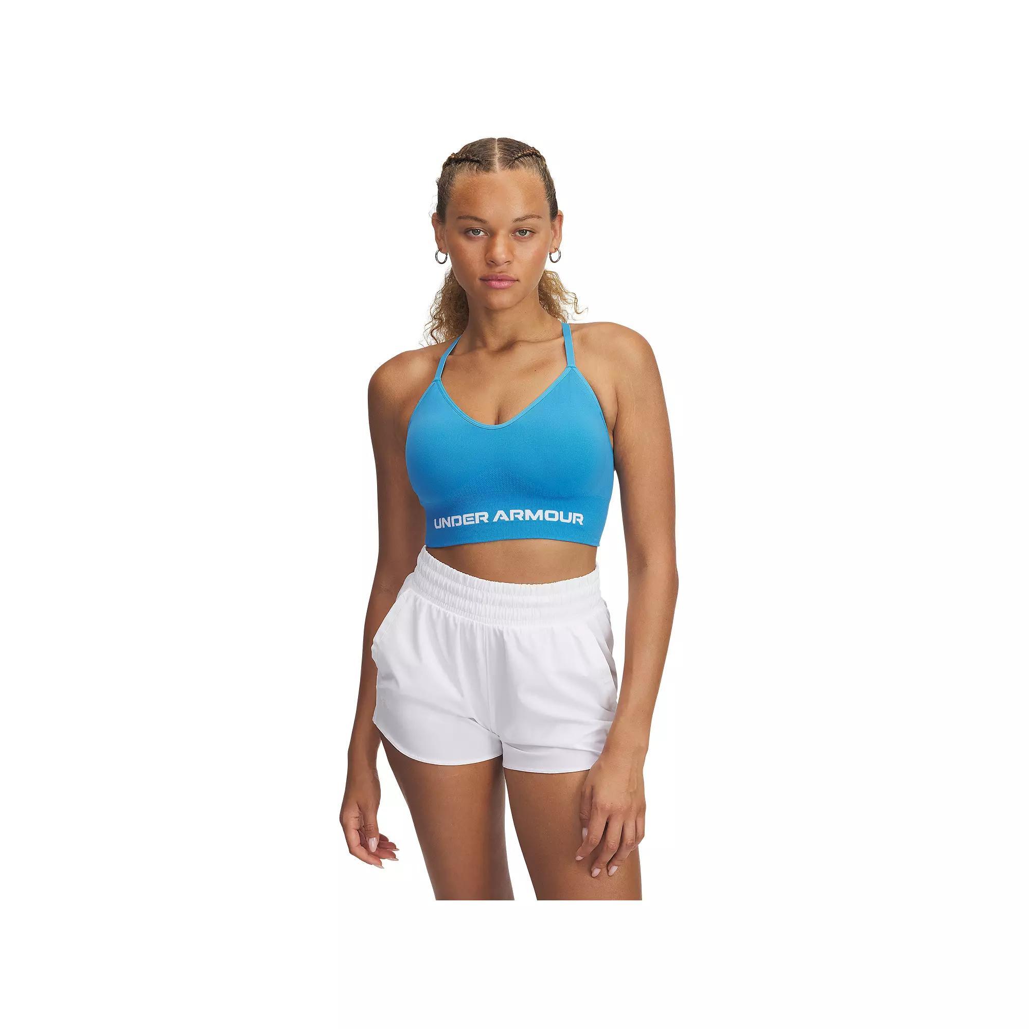 Women's Under Armour Vanish Seamless Low Long Sports Bra, Size: Medium, Ether Blue Product Image
