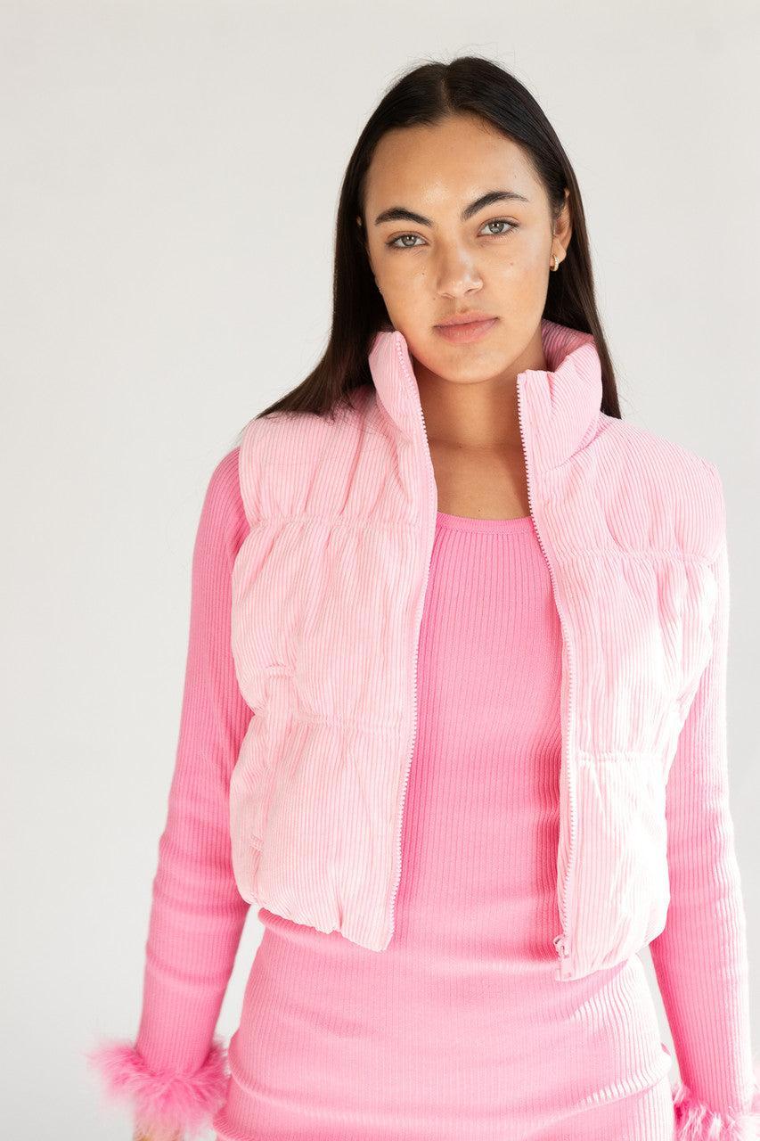 Corduroy Puffer Vest Product Image
