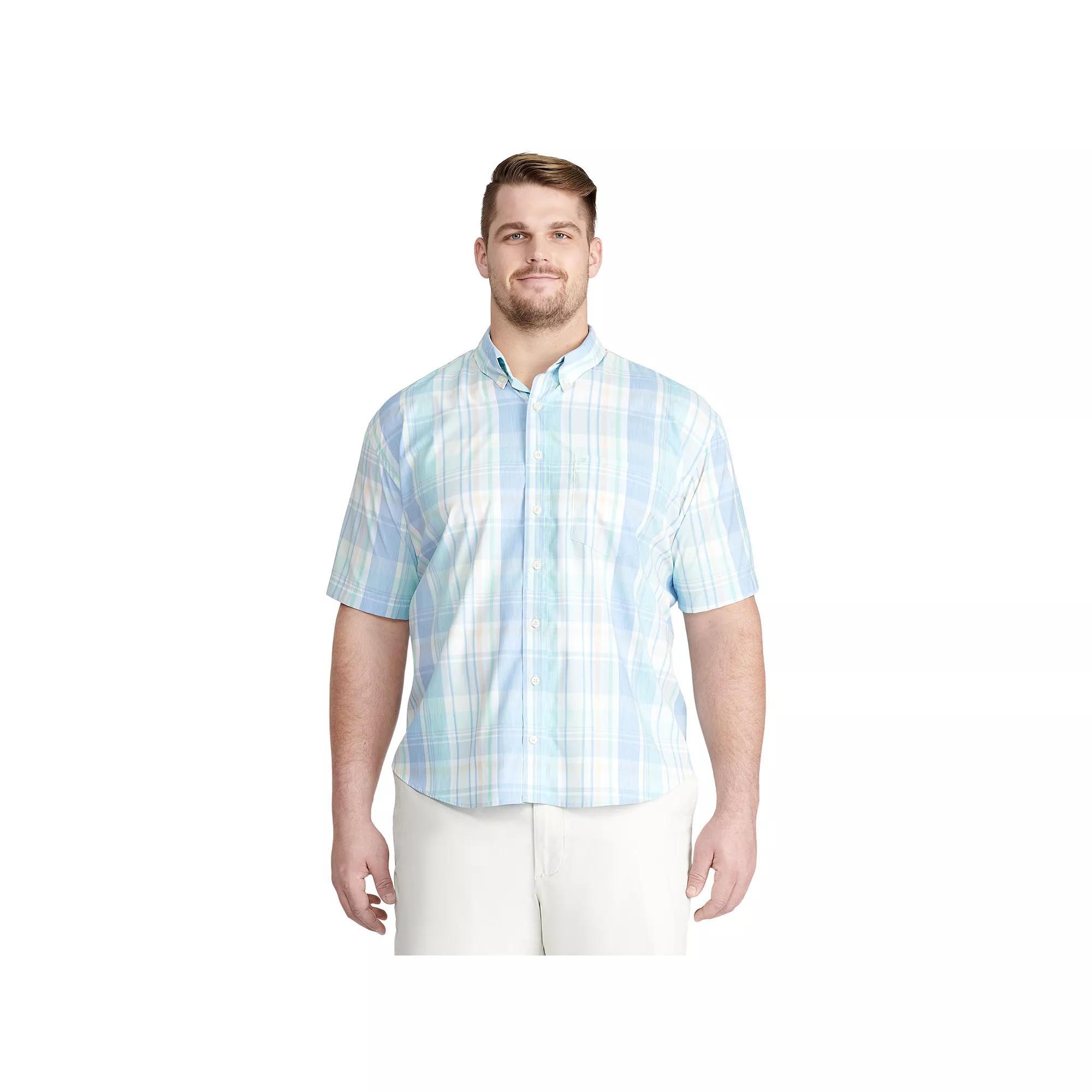 Big & Tall IZOD Advantage Button-Down Shirt, Men's, Size: Large Tall, Green Plaid Product Image