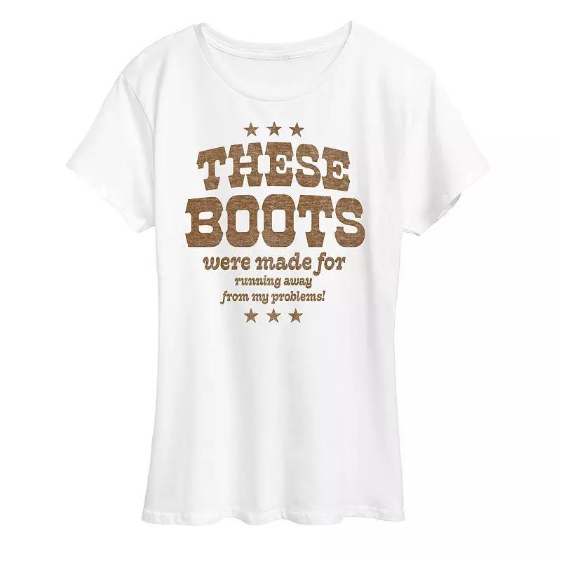 Womens Boots Made For Running Graphic Tee Product Image