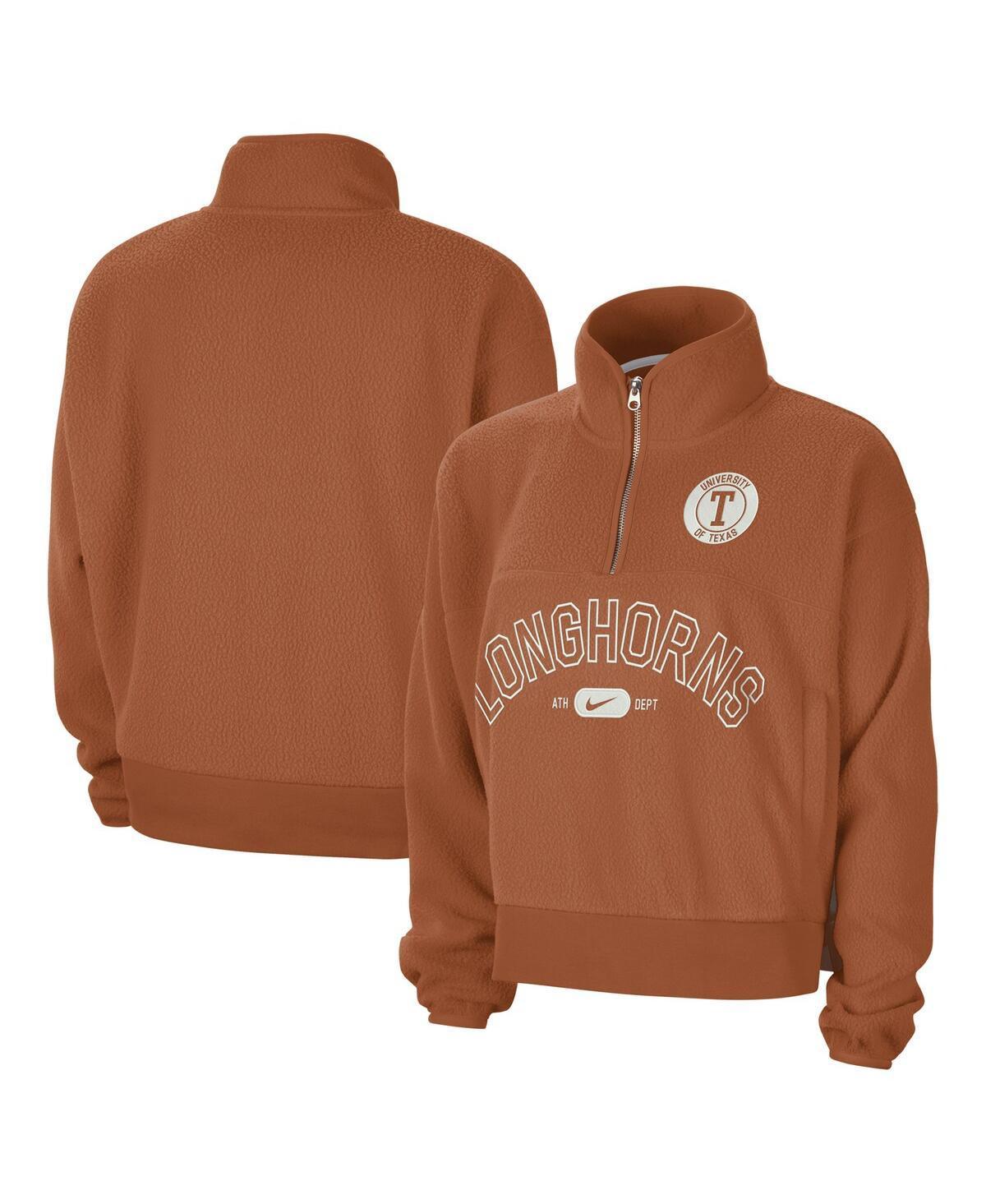 Womens Nike Texas Orange Texas Longhorns Fly Fleece Quarter-Zip Jacket Product Image