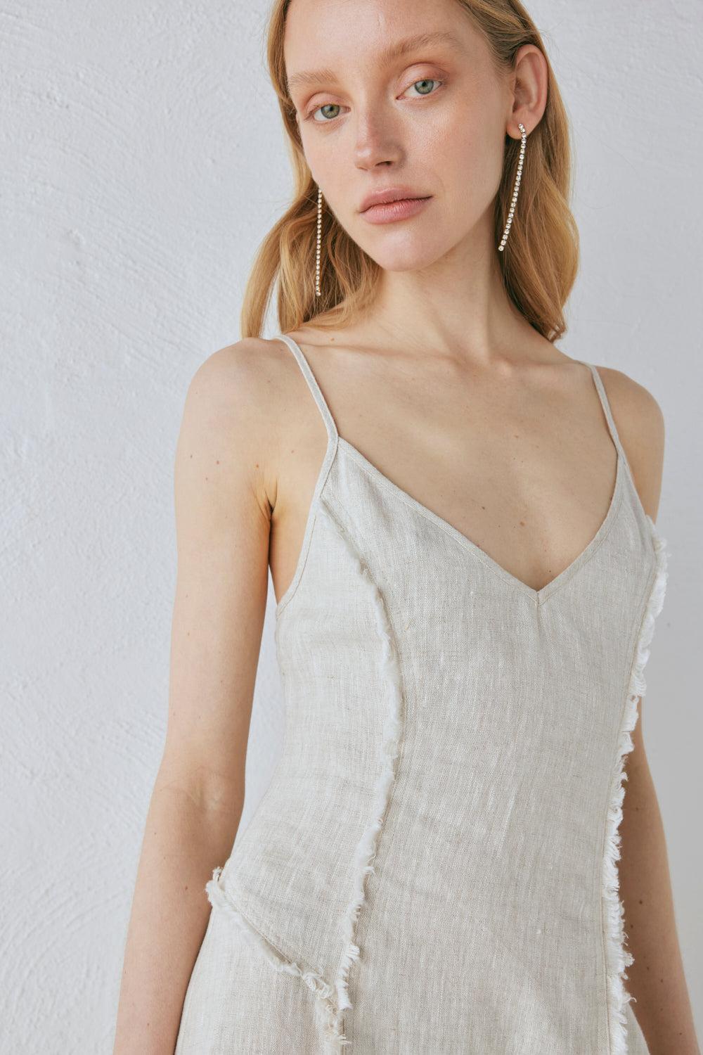 Thea Linen Maxi Dress Natural Product Image