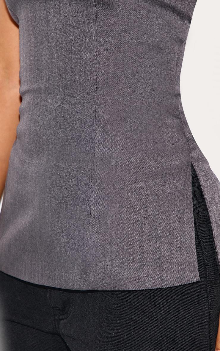 Petite Charcoal Woven Tailored Bandeau Top Product Image