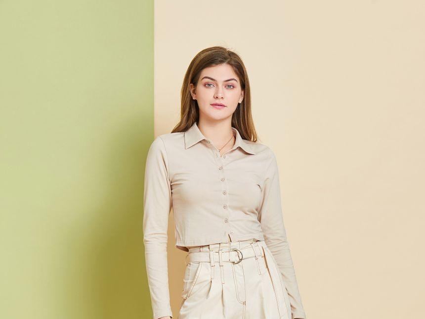 High-Waist Wide-Leg Pants With Belt Product Image