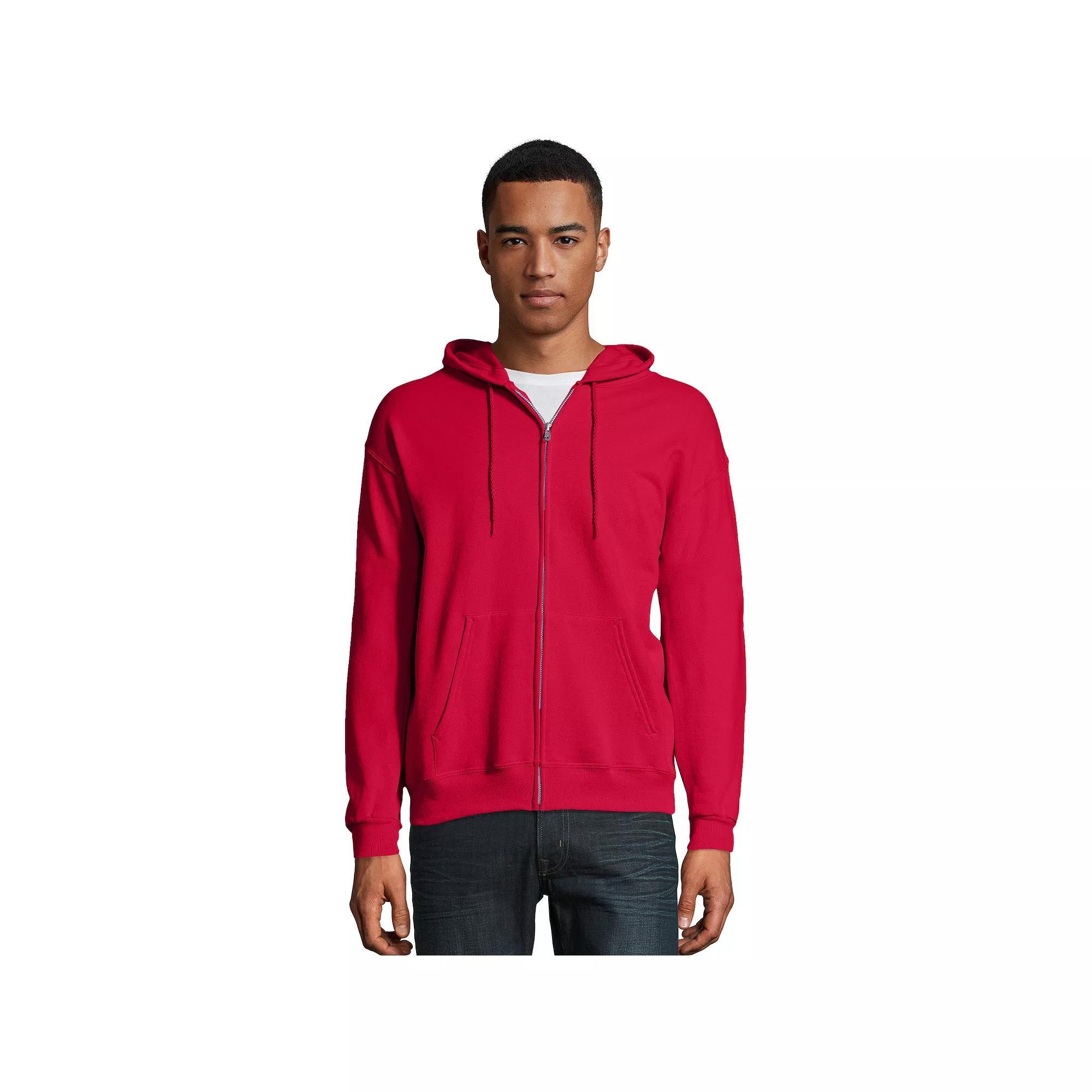 Men's Hanes® EcoSmart Fleece Full-Zip Hooded Jacket, Size: Large, Deep Royal1 Product Image