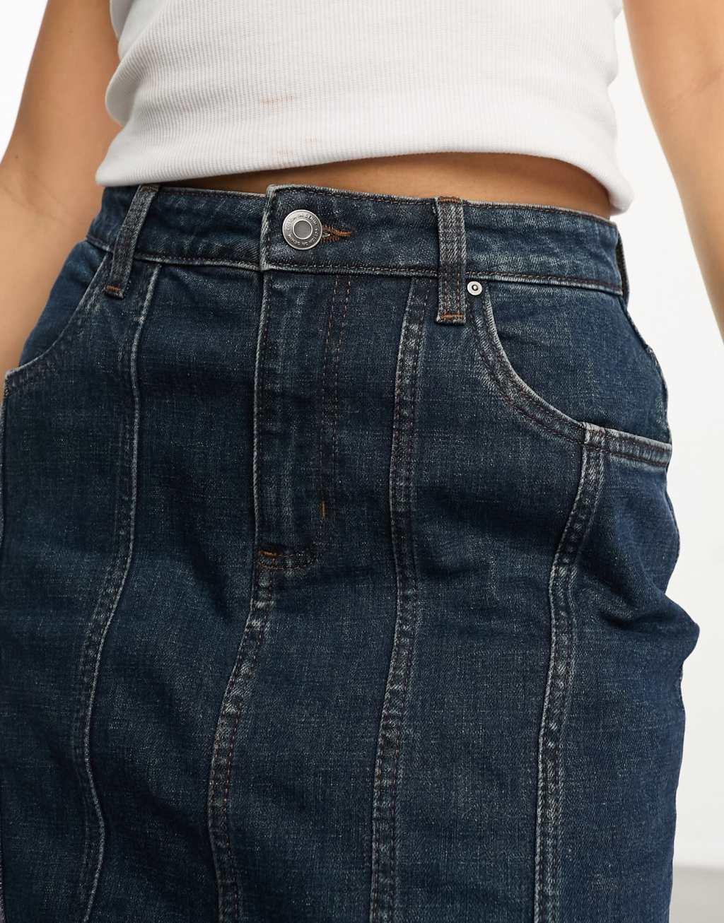 Cotton On fit flare denim maxi skirt Product Image