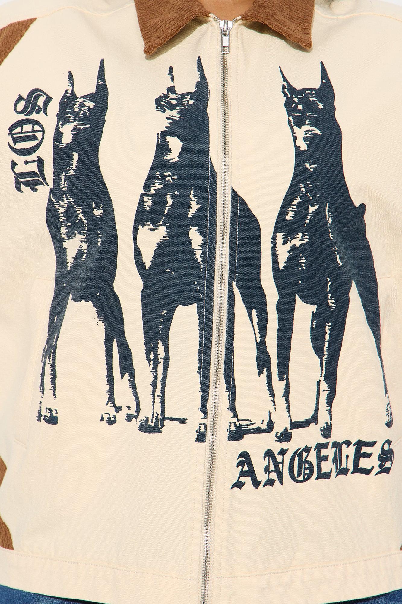 In The Dog House Trucker Jacket - Khaki Product Image