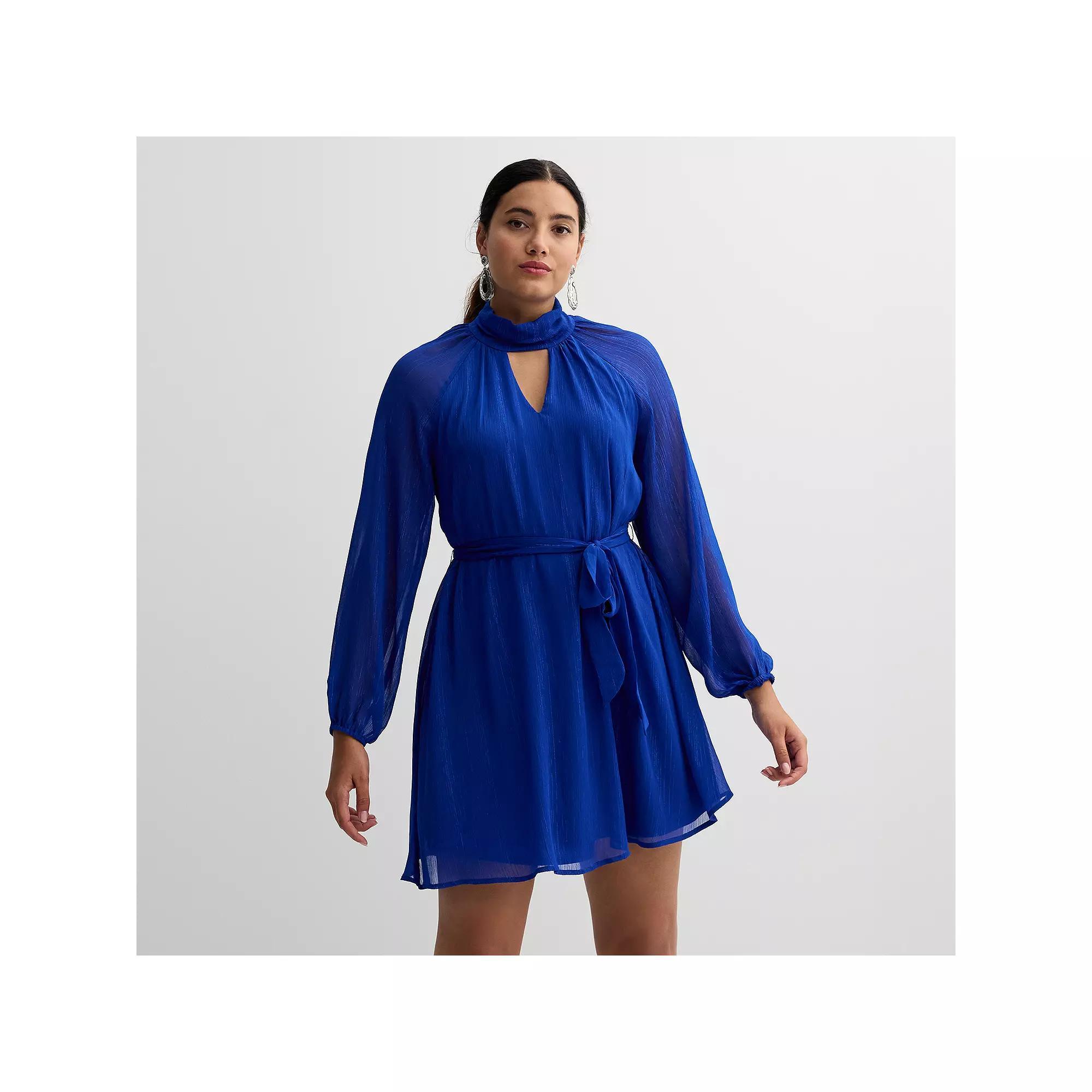 Womens INTEMPO Long Sleeve Tiered Dress Product Image