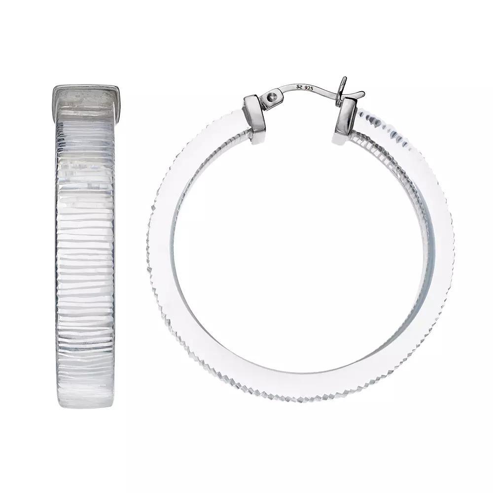 AMORE by SIMONE I. SMITH Platinum Over Silver Lucite Hoop Earrings, Women's, Sterling Product Image