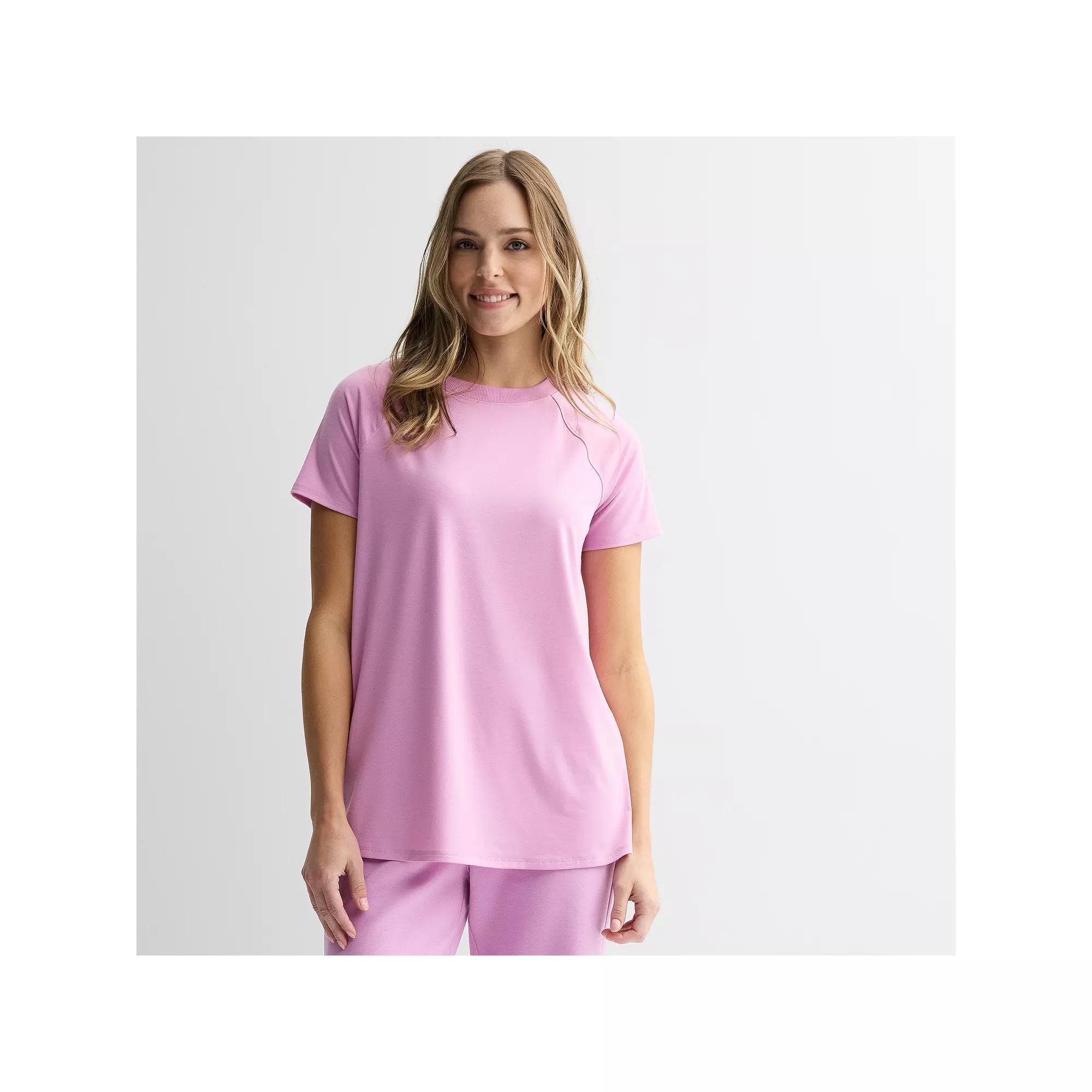 Plus Size Tek Gear Short Sleeve Tunic Tee, Womens Purple Macaroon Product Image