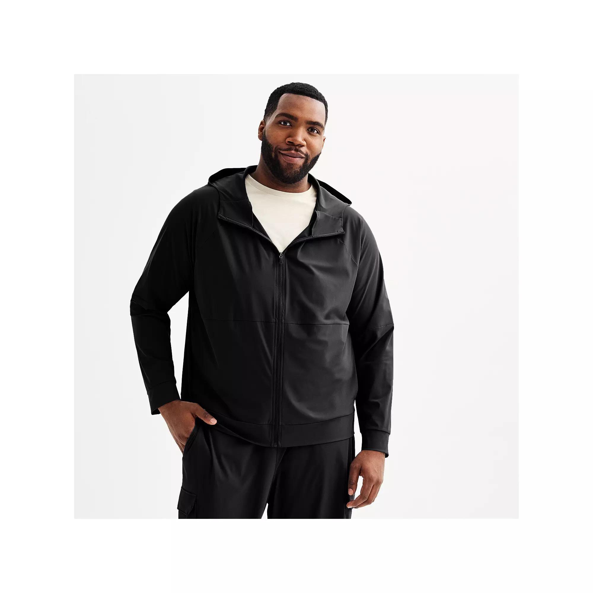 Big & Tall Tek Gear® Performance Zip-Up Hooded Jacket, Men's, Size: XXL Tall, Mineral Black Product Image