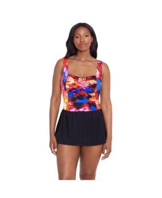 Womens Longitude Twist Shirred Swim Dress Product Image