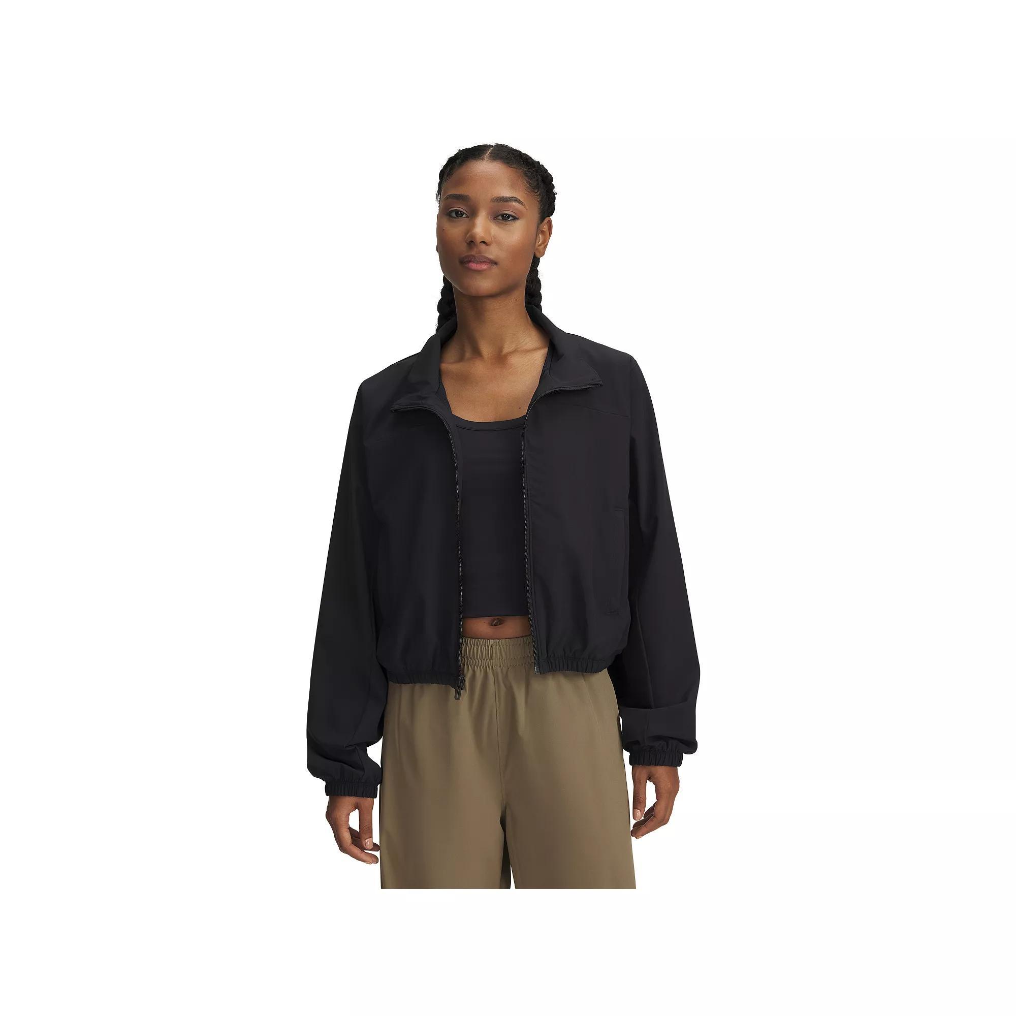 Womens Under Armour Rival Woven Crop Jacket Product Image