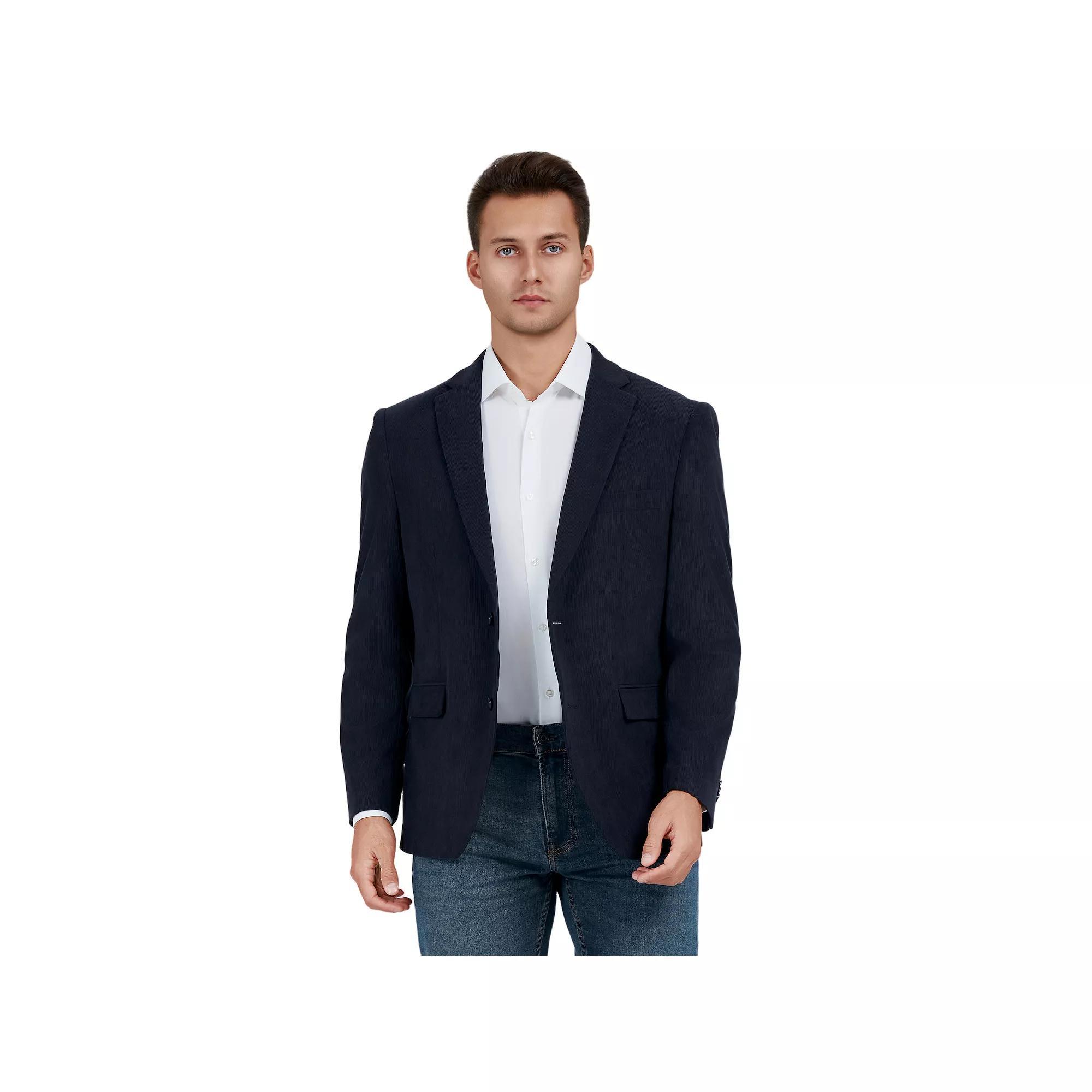 Men's Bespoke Slim-Fit Corduroy Sport Coat, Size: Medium, Blue Corduroy Product Image