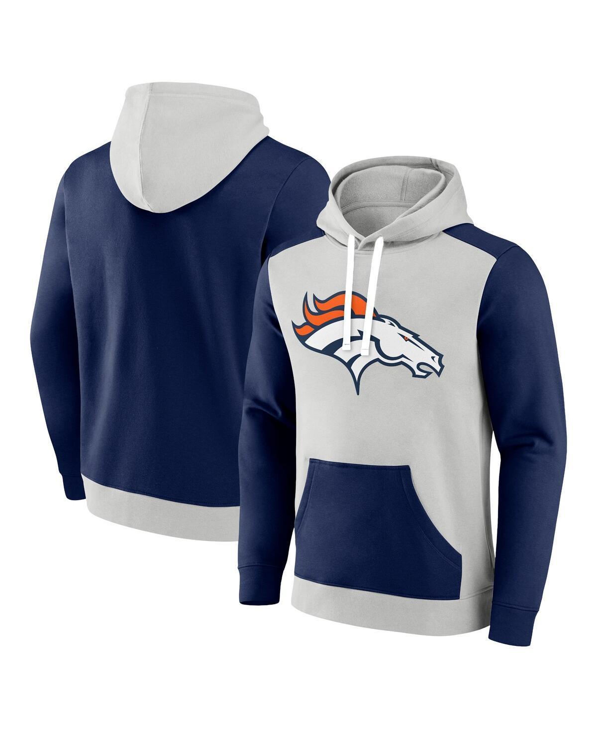Men's Fanatics Branded Gray/Navy Chicago Bears Gridiron Classics Lost Step Pullover Hoodie, Size: Medium, Grey Product Image
