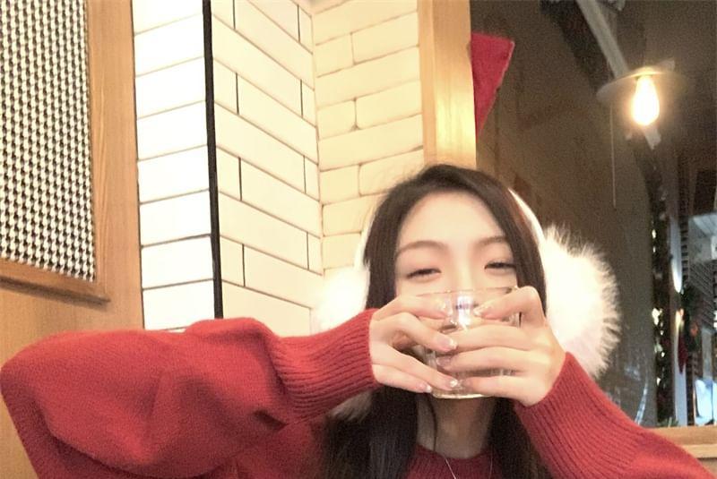 Long-Sleeve Crewneck Cat Sweater Product Image