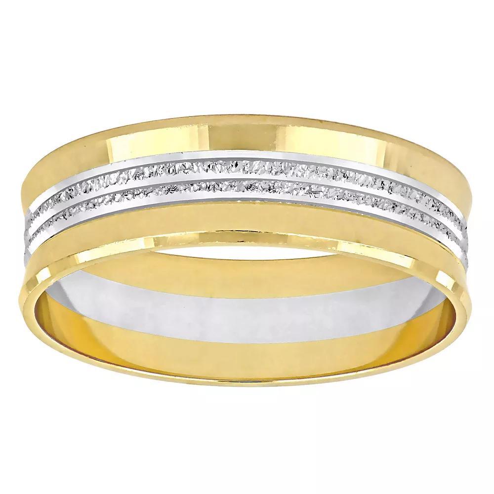 Stella Grace 10k Two Tone Gold 6 mm Center Motif Wedding Band, Womens Product Image
