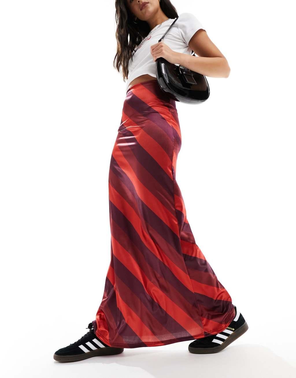 ASOS DESIGN satin twill maxi skirt Product Image
